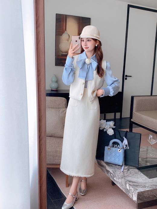 张心子【纽约日报】英伦范小香风马甲套装裙女秋冬上衣裙子两件套 U2409054 商品图8