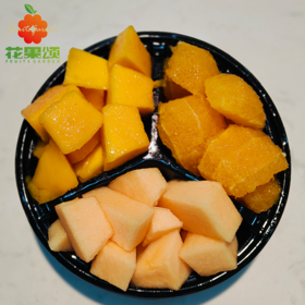 【经典三拼】脆甜哈密瓜+芒果+甜橙 3拼切盒 500g