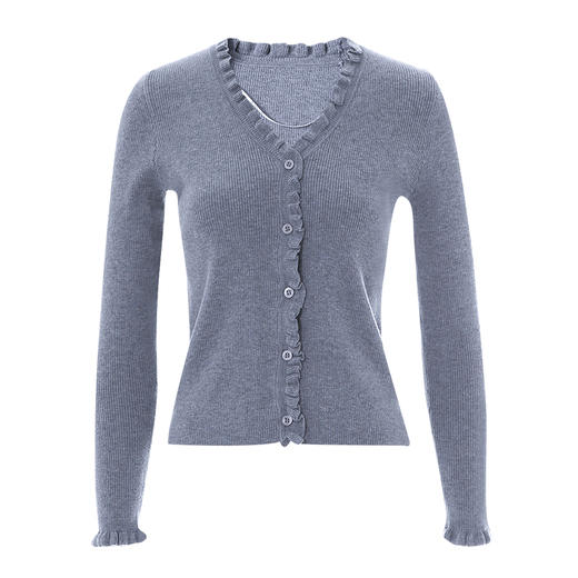 EITIE爱特爱秋新款气质修身高级感木耳边修饰针织衫D2401419 商品图11