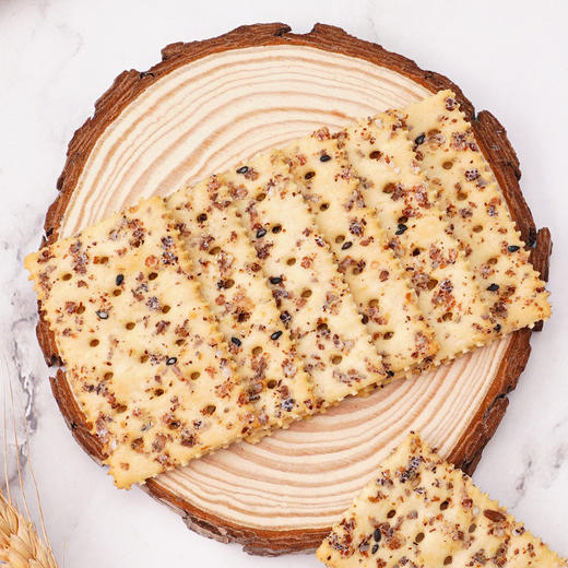 【营养美味畅享不停！奇亚籽三色藜麦苏打】不单独添加蔗糖，外脆里酥，鲜咸可口，发酵饼干高解馋休闲零食 商品图2