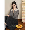 鹿向南「甜系珍妮弗」灰色假两件毛衣女2025秋冬慵懒风针织衫上衣 商品缩略图4