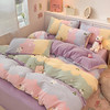 占姆士奥莱款【牛奶绒四件套】秋冬加厚小清新法莱绒床单 床笠被套三件套 床上用品 商品缩略图8