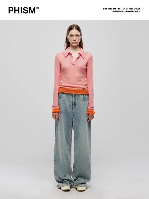 撞色polo毛衣 商品图0