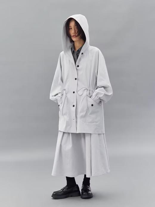 步履不停/4C11203C/复古黑灰色格纹休闲长款衬衫 商品图2