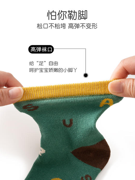 【超值19.9/5双！卡通图案，透气吸汗，运动防滑】儿童袜子秋冬新款 卡通中筒男童女童学生吸汗运动袜 中大童无骨童袜-QQ 商品图2