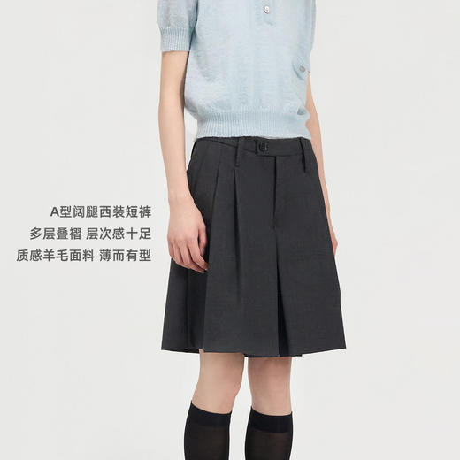 lost in echo2024秋冬新品时尚显瘦羊毛直筒阔腿短款西裤休闲裤女 商品图2