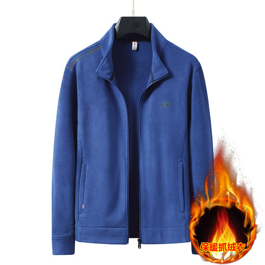 【摇粒绒】【新款DWN】大依优型大码摇粒绒抓绒外套立领休闲男宽松加肥加大码上衣胖子 商品图1