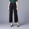丁摩 纯色真丝条纹裤女士高腰休闲裤透气老板裤桑蚕丝裤20-144条纹DS399 商品缩略图3
