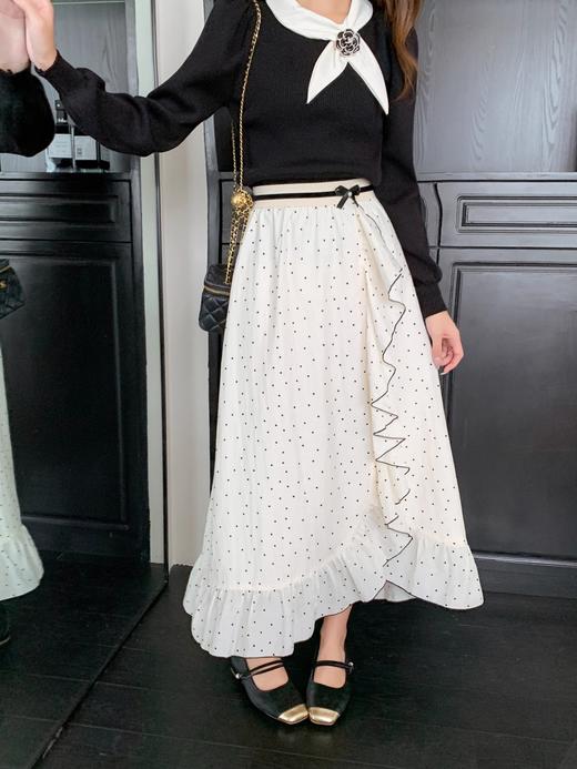 张心子【芭蕾圆舞曲】法式浪漫雪纺波点半身裙中长款女秋装新款裙 U2409061 商品图9