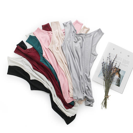 ARN-Y009真丝背心女桑蚕丝针织吊带大码女士夏季宽松无袖透气打底内搭上衣 商品图4