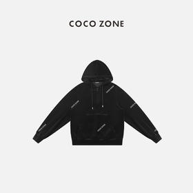 COCO ZONE早秋连帽系绳卫衣半拉链长袖口袋休闲 23C19506