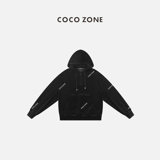 COCO ZONE早秋连帽系绳卫衣半拉链长袖口袋休闲 23C19506 商品图0