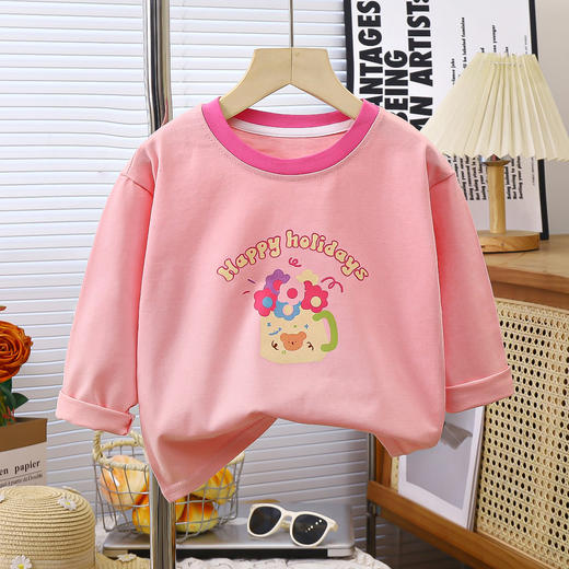 【39.9/2件】纯棉长袖t恤2024秋装春秋款儿童装宝宝中大童内搭打底衫上衣 商品图2