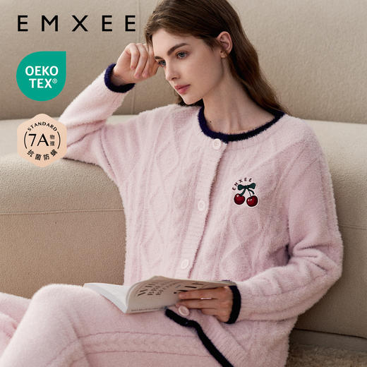 【家居服专场】嫚熙秋冬季仿貂毛半边绒月子服孕妇哺乳睡衣保暖加厚加绒家居服 商品图1