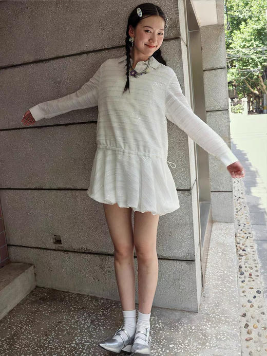 两穿学院风POLO花苞连衣裙 商品图1