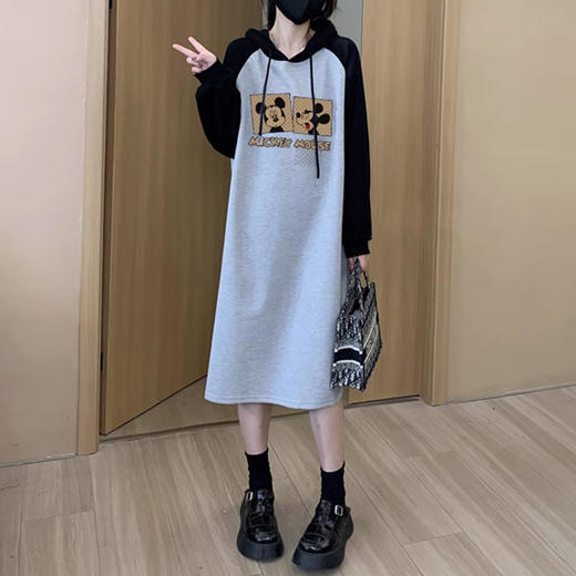 裁缝学苑AQ357长款卫衣裙纸样女装新款连帽插肩袖长袖过膝连衣裙版型 商品图3