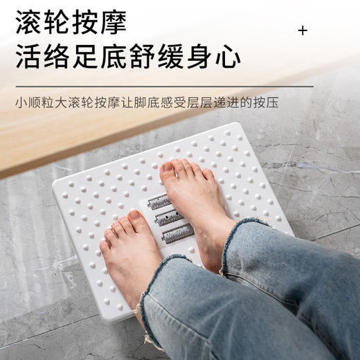 【精美颜值！可摇搁脚凳】办公室桌下搁脚凳家用塑料儿童沙发可摇踩脚垫脚凳子防滑成人脚踏，滚轮按摩，活络足底舒缓身心。ry 商品图1