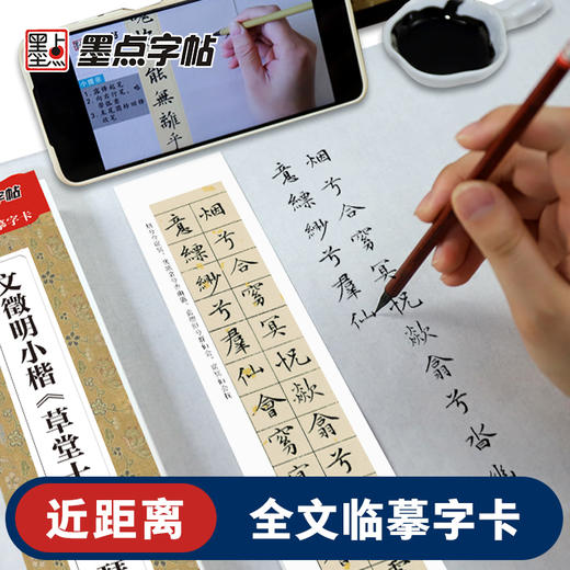 墨点字帖 近距离临摹字卡 小楷临摹字帖文征明小楷草堂十志琴赋练字帖落花诗千字文小楷灵飞赵孟俯小楷汲黯传瘦金体王羲之兰亭序 商品图0