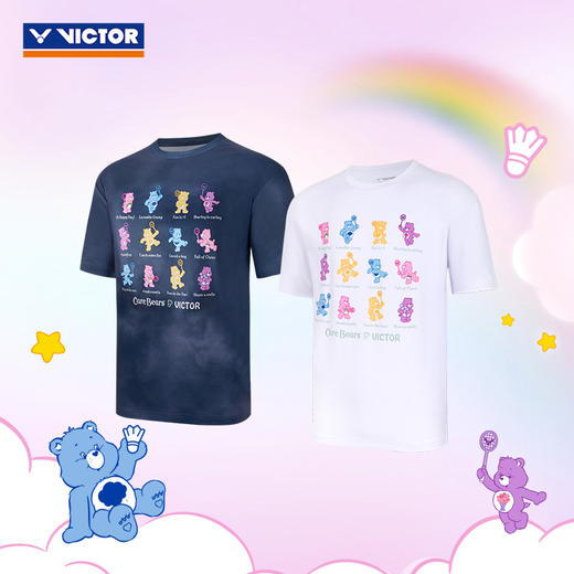 胜利威克多 男女同款 爱心熊联名系列 针织T恤 T-4501CBC 商品图2