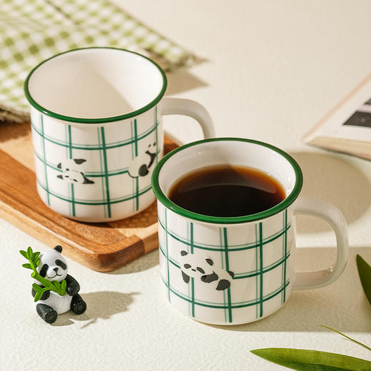 摩登主妇mototo熊猫马克杯女家用杯子宿舍用高颜值水杯可爱陶瓷杯 商品图0