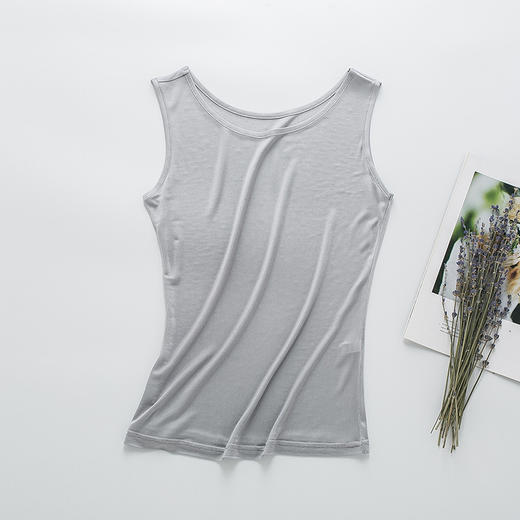 ARN-Y009真丝背心女桑蚕丝针织吊带大码女士夏季宽松无袖透气打底内搭上衣 商品图3