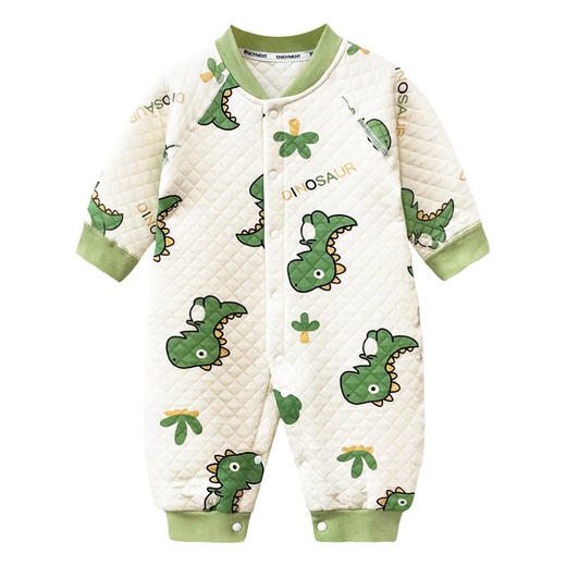 【亲肤柔软，透气舒适，内里夹棉，厚实保暖】初生婴儿衣服秋冬季 宝宝冬装夹棉连体衣 保暖加厚新生儿哈衣爬服潮款-QQ 商品图4