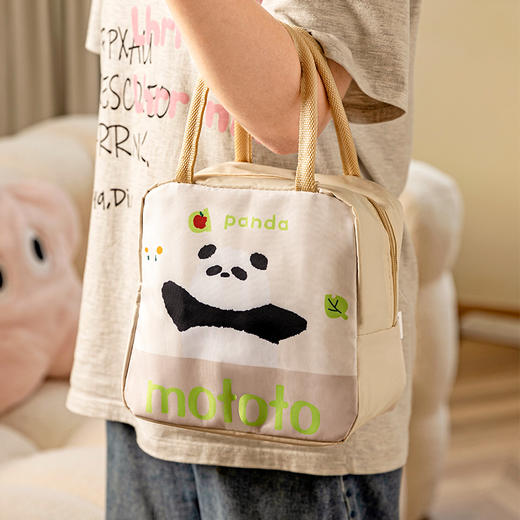 摩登主妇mototo熊猫保温袋学生上班专用便当饭盒袋加厚铝箔手提袋 商品图0