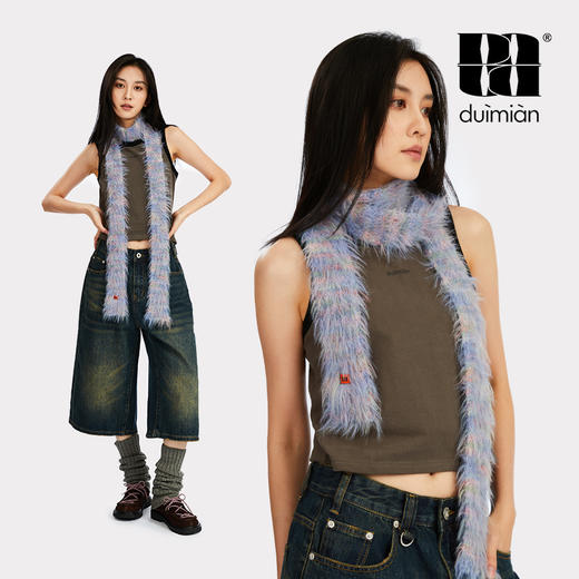 对面duimian长毛混色细围巾 商品图2