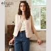 OLrain欧芮儿法式小香风马甲女秋季2024年新款优雅V领无袖上衣 商品缩略图0