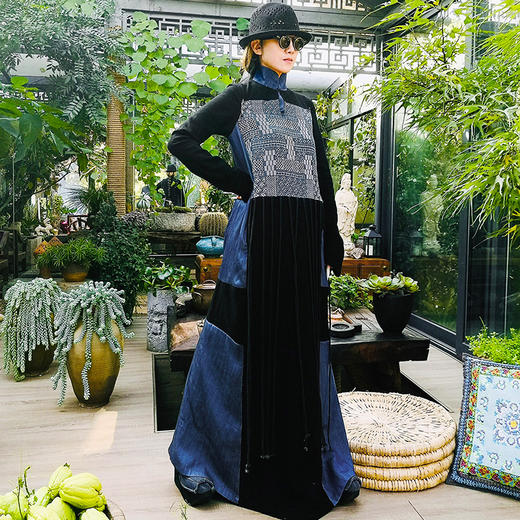 天路印花拼接礼服连衣裙 | 杨丽萍老师同款 | 经典款 商品图3