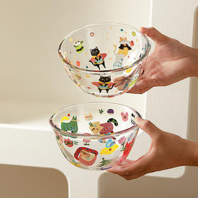 摩登主妇透明玻璃碗高颜值沙拉碗家用餐具饭碗泡面碗水果碗酸奶碗