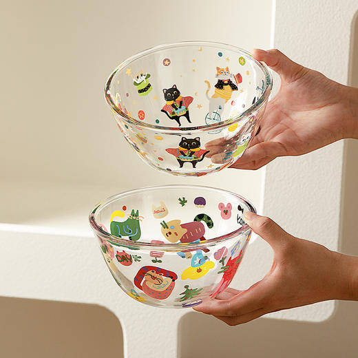 摩登主妇透明玻璃碗高颜值沙拉碗家用餐具饭碗泡面碗水果碗酸奶碗 商品图0