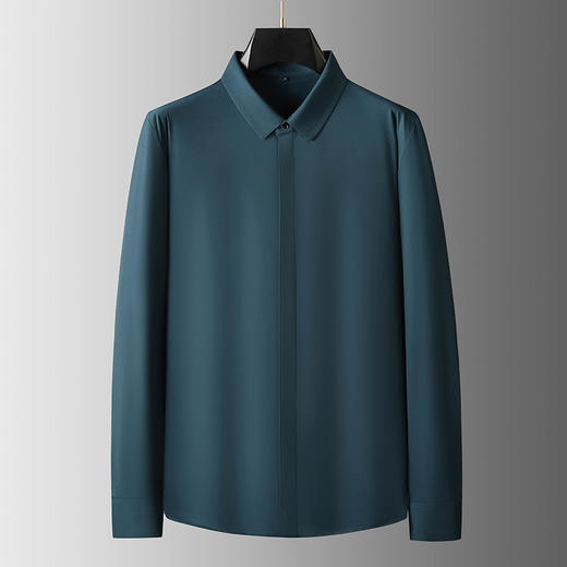 【暗门襟】【新款DDA】大依优型大码长袖衬衫翻领加肥加大肥佬休闲商务宽松透气上衣 商品图1