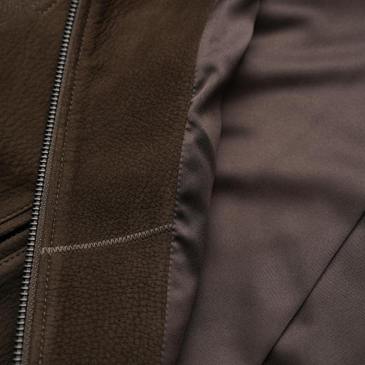 ROMI STUDIO“棕标甄选”轻量山羊正绒自然纹理收腰短皮衣 441P6020 商品图2