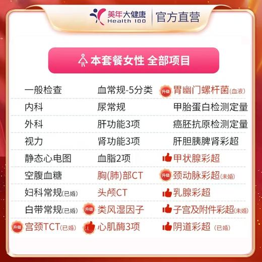 【全国250+城市】深度精选 体检套餐 18岁以上，男女通用（套餐项目详情往下翻即可看到) 商品图2