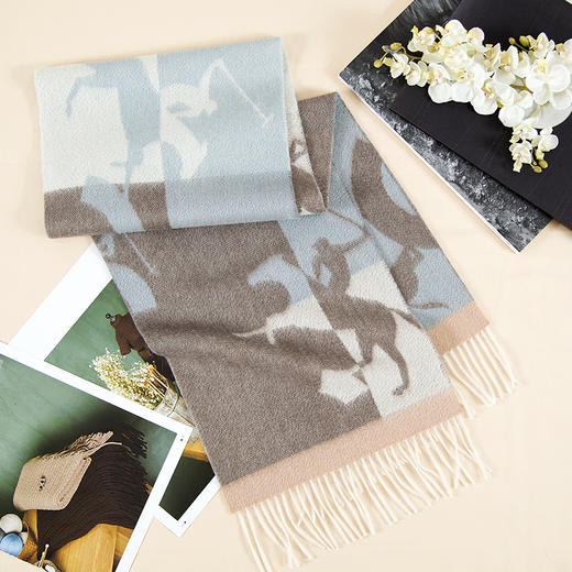 鑫缘 双面色织羊绒围巾 GD0030 商品图6