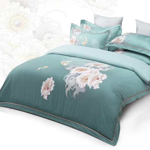 多喜爱山海经 60S贡缎磨绒四件套 鳐绘花韵【60S长绒棉】【A类标准】芬纳诺抗菌 高清数码印染 商品图1