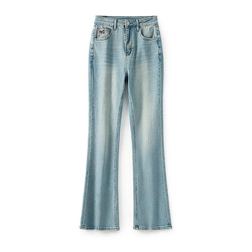 精致简约绣花温柔气质名媛弹力小个子牛仔裤WLZD-2405309 商品图4