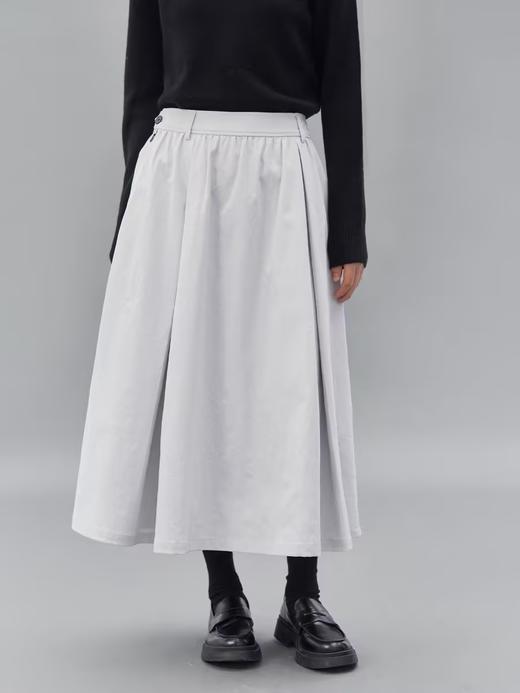 步履不停/4C41120C/学院风简约大摆裙黑色半身裙 商品图0