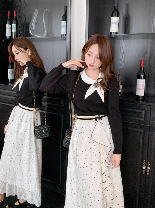 张心子【芭蕾圆舞曲】法式浪漫雪纺波点半身裙中长款女秋装新款裙 U2409061 商品图12