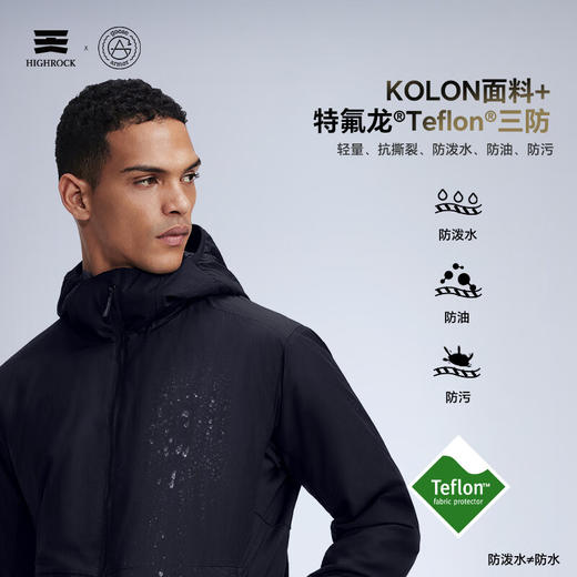 天石鹅铠甲Primaloft金标P棉棉服男士针织拼接连帽户外运动夹克G439 商品图3