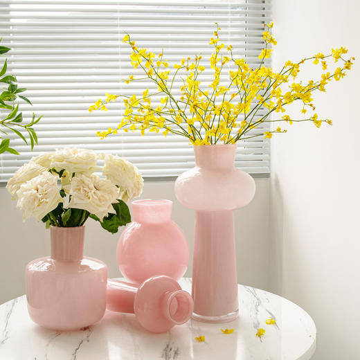 简约现代粉色云塔琉璃花瓶网红感客厅餐桌芍药插花摆件 商品图4
