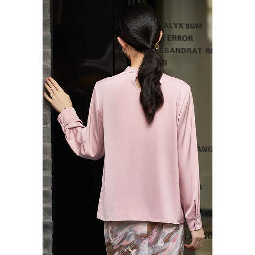 剩XL 米思阳2025秋季新款法式高级感缎面衬衫通勤风气质小衫上衣女3916 商品图2