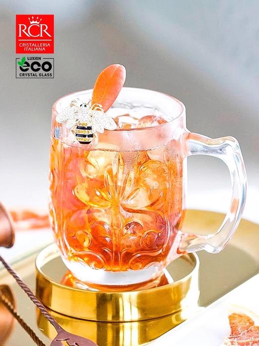 【特惠6折】意大利RCR进口水晶玻璃啤酒杯水杯马克杯大容量玻璃杯情侣扎啤杯图腾晶质啤酒杯水杯双支礼盒430ml*2 商品图4