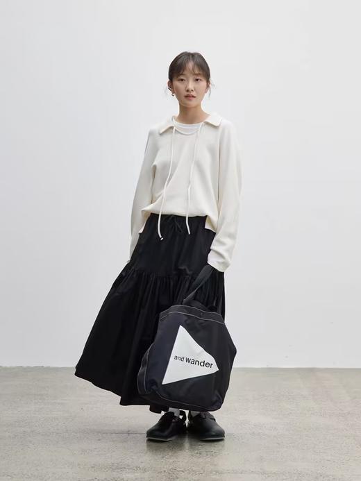 步履不停/4C15076C/U型翻领系带蝙蝠袖长袖T恤 商品图1