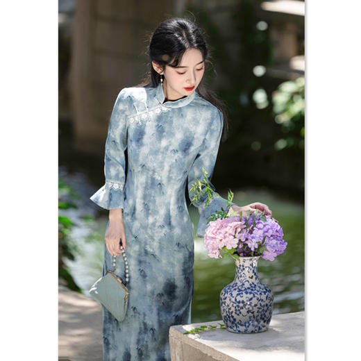 复古国风O型提花，中长款九分袖旗袍GX-302905 商品图3