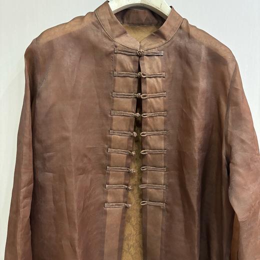 【抖音专属】套装（中式小衫23710347-緅絺+直筒裤（23709349-椒褐） 商品图1