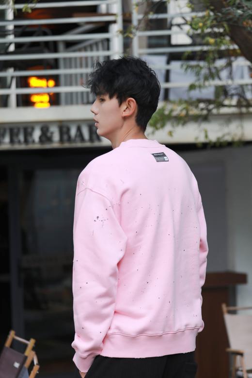 W346364191破洞墨迹圆领卫衣 商品图6