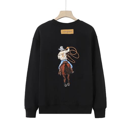 马户情侣款西部马logo刺绣套头圆领卫衣 商品图4