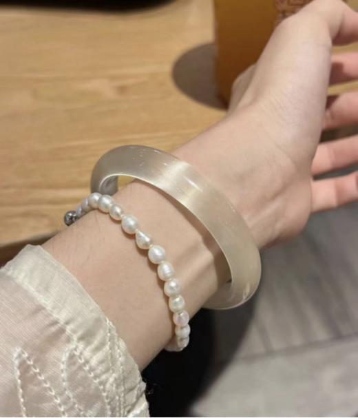 🎈🎈直击底价 🔥【珀派霖菲高冰猫眼碎冰冰手镯】！ 🌸高冰香槟金手镯冰种藕粉镯子💪 /拿捏秋冬氛围感 🔆戴不腻的经典款 商品图6